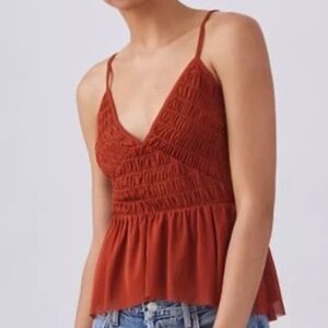 Anthropologie Mesh V-Neck Tank - M